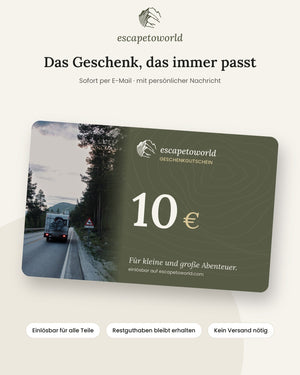 escapetoworld Geschenkgutschein über 10 €